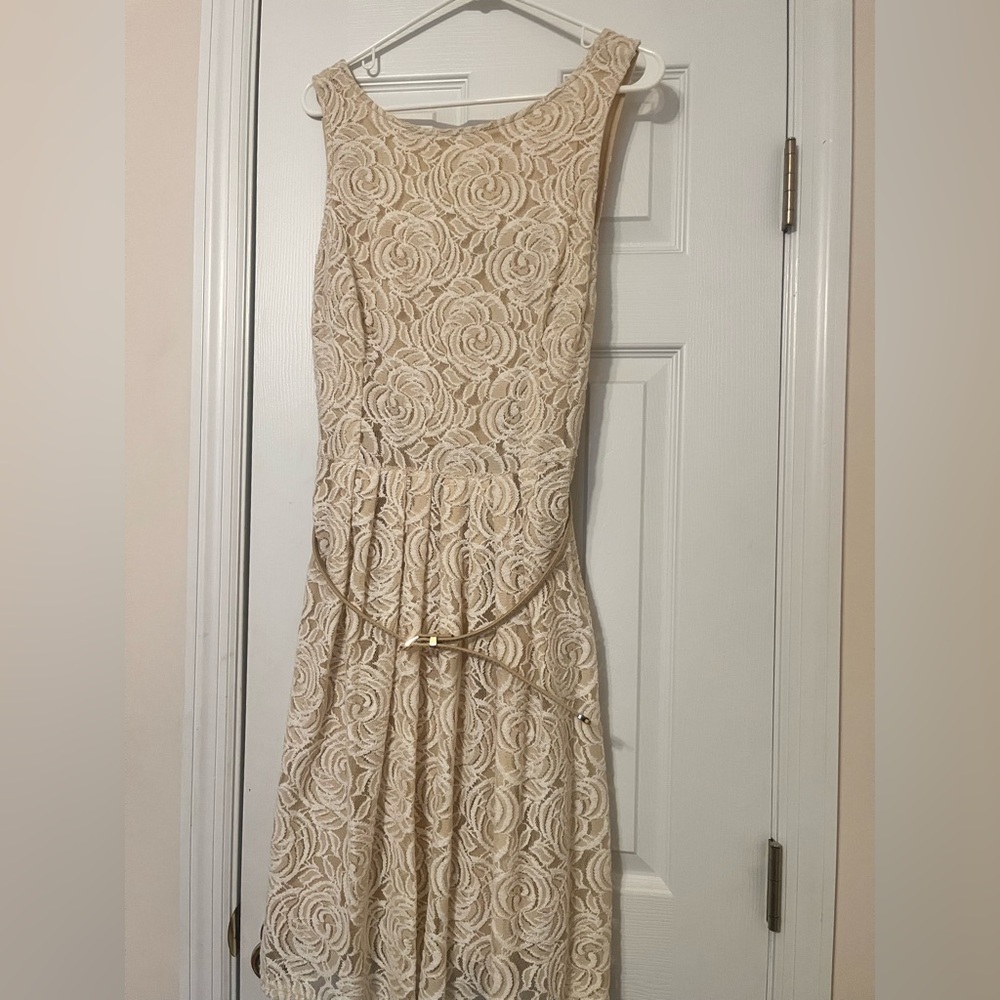 Elegant Cream Lace Dress